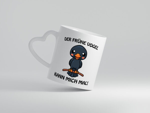 Der Frühe Vogel - Herzhenkel Tasse - Kaffeetasse / Geschenk / Familie