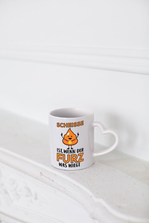 Scheisse ist - Herzhenkel Tasse - Kaffeetasse / Geschenk / Familie
