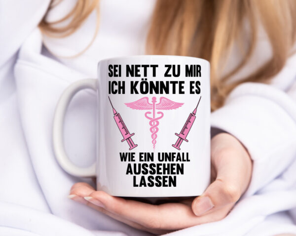 Wie ein Unfall aussehen lassen | Krankenschwester - Tasse Weiss - Kaffeetasse / Geschenk / Familie