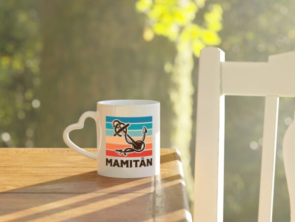 Mamitän | Schiff | Boot | Amker | Muttertag - Herzhenkel Tasse - Kaffeetasse / Geschenk / Familie