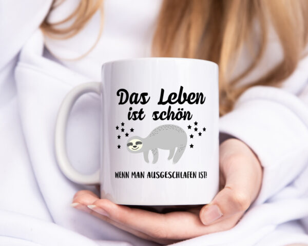 Schön ausgeschlafen | Morgenmuffel | Motiv | müde - Tasse Weiss - Kaffeetasse / Geschenk / Familie