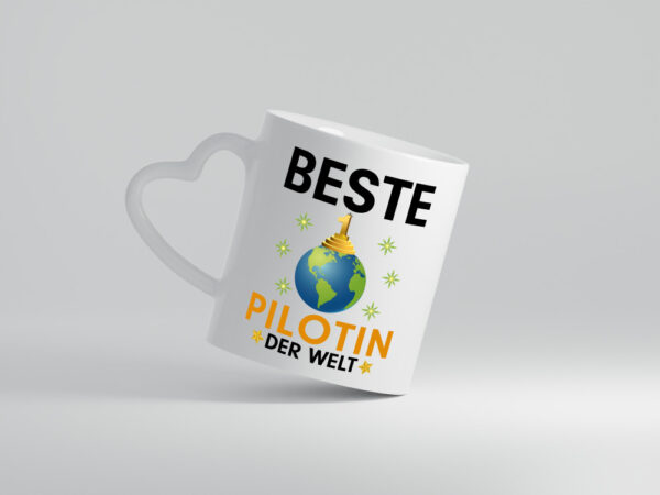 Welt Beste Pilotin | Definition Piloten - Herzhenkel Tasse - Kaffeetasse / Geschenk / Familie