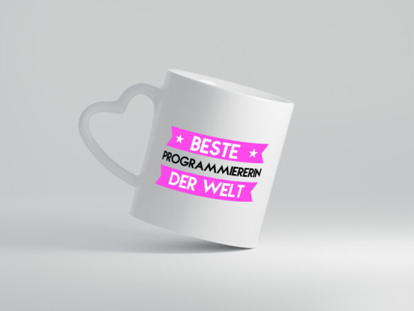 Beste Programmiererin | Software Entwickler - Herzhenkel Tasse - Kaffeetasse / Geschenk / Familie