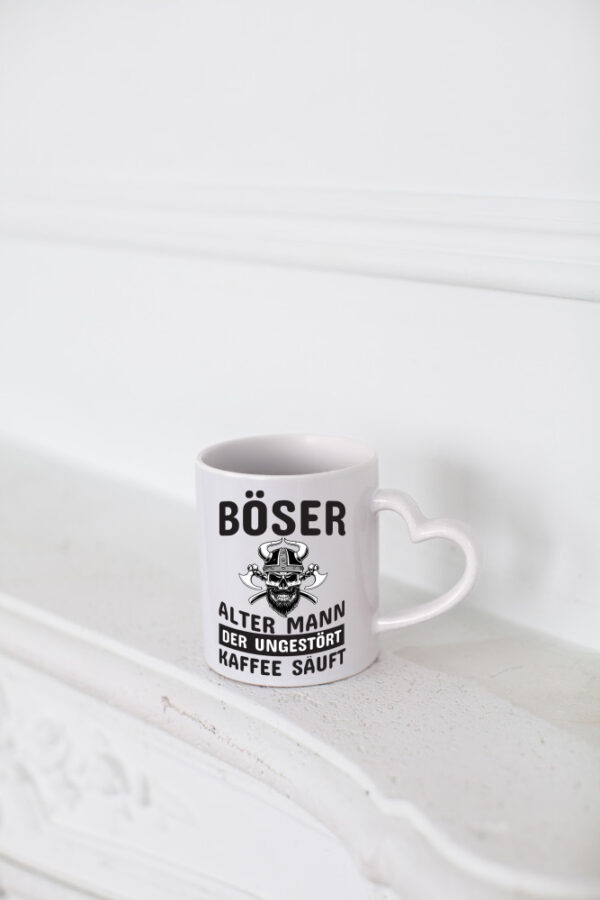 Böser alter Mann | Männer Humor | Kaffeetrinker Spruch - Herzhenkel Tasse - Kaffeetasse / Geschenk / Familie