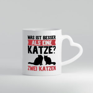 Zwei Katzen - Herzhenkel Tasse - Kaffeetasse / Geschenk / Familie