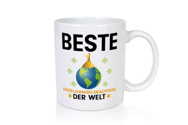 Welt Beste Einzelhandelskauffrau | Einzelhandel - Tasse Weiss - Kaffeetasse / Geschenk / Familie