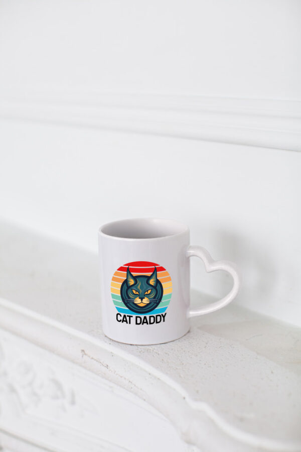 Cat Daddy | Katzenpapa | niedliche Katze | Tierliebhaber - Herzhenkel Tasse - Kaffeetasse / Geschenk / Familie