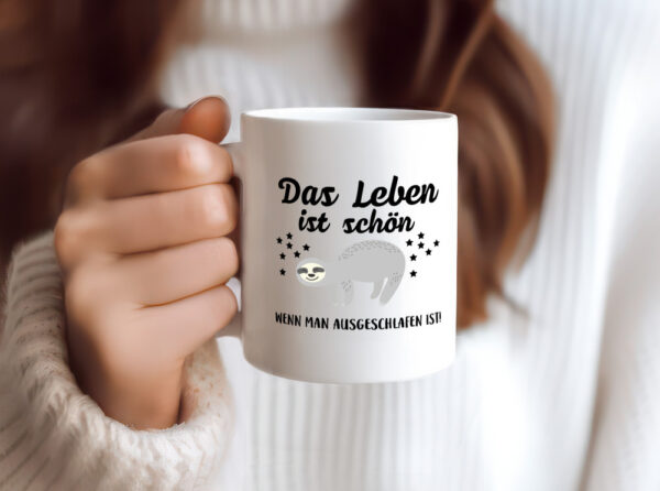 Schön ausgeschlafen | Morgenmuffel | Motiv | müde - Tasse Weiss - Kaffeetasse / Geschenk / Familie