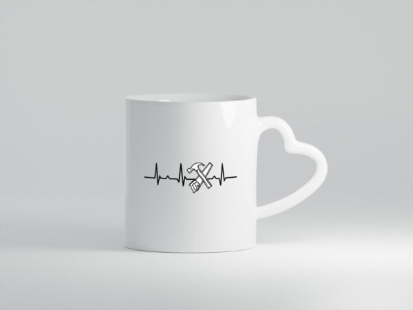 Werkzeug Herzschlag | Handwerker | DIY | Motiv - Herzhenkel Tasse - Kaffeetasse / Geschenk / Familie