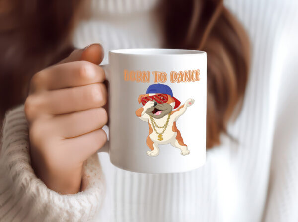 Born to dance | Mops Tasse | Tänzer | lustiger Hund - Tasse Weiss - Kaffeetasse / Geschenk / Familie