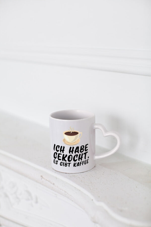 Ich habe gekocht | Kaffee | Kochmuffel | Kaffeeliebhaber - Herzhenkel Tasse - Kaffeetasse / Geschenk / Familie
