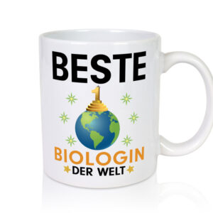 Welt Beste Biologin | Biologie | Naturforscherin - Tasse Weiss - Kaffeetasse / Geschenk / Familie