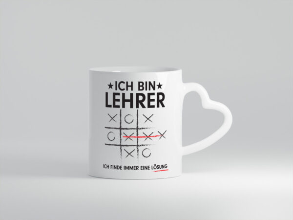 Löse Probleme: Lehrer | Schule Beruf | Schüler - Herzhenkel Tasse - Kaffeetasse / Geschenk / Familie