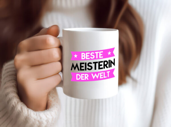 Beste Meisterin | Meisterbrief - Tasse Weiss - Kaffeetasse / Geschenk / Familie