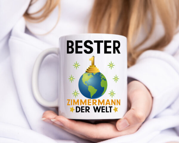 Welt Bester Zimmermann | Handwerker Holzbau - Tasse Weiss - Kaffeetasse / Geschenk / Familie