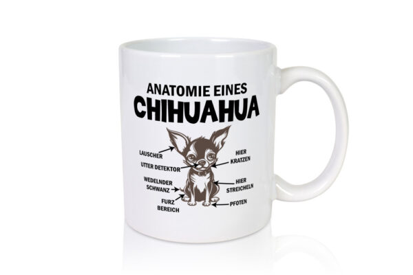 Anatomie eines Chihuahua | Hund | Chihuahua Liebhaber - Tasse Weiss - Kaffeetasse / Geschenk / Familie