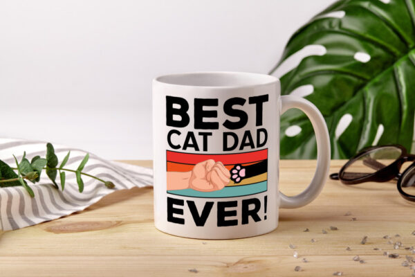 Best Cat Dad | Katzen Freund | Katzenbesitzer - Tasse Weiss - Kaffeetasse / Geschenk / Familie