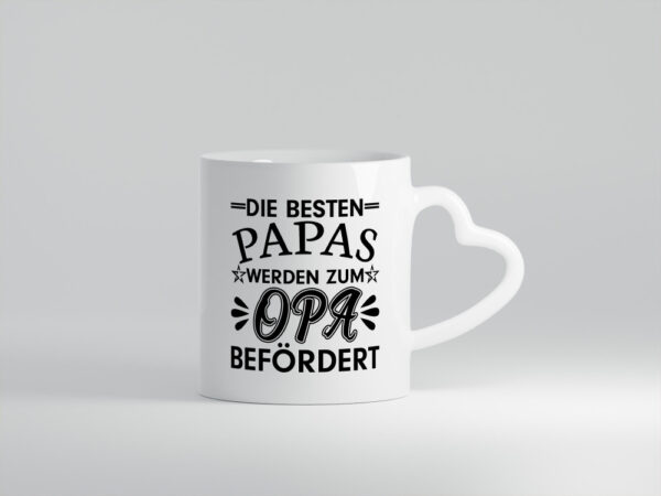 Beförderung zu Opa | Papa Tasse | Schwangerschaft - Herzhenkel Tasse - Kaffeetasse / Geschenk / Familie