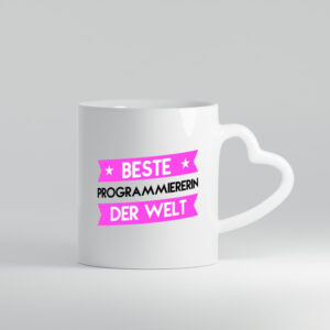 Beste Programmiererin | Software Entwickler - Herzhenkel Tasse - Kaffeetasse / Geschenk / Familie