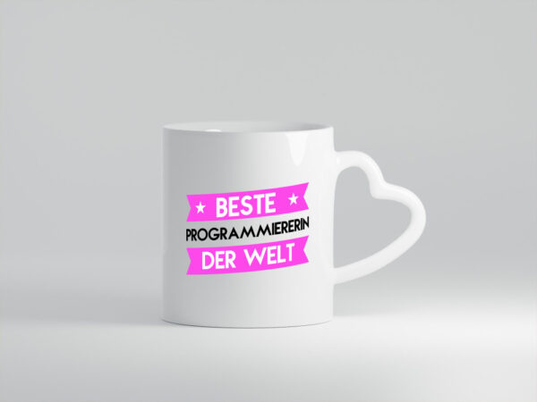 Beste Programmiererin | Software Entwickler - Herzhenkel Tasse - Kaffeetasse / Geschenk / Familie