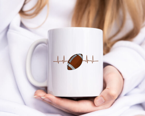 American Football Herzschlag | Footballer | Superbowl - Tasse Weiss - Kaffeetasse / Geschenk / Familie