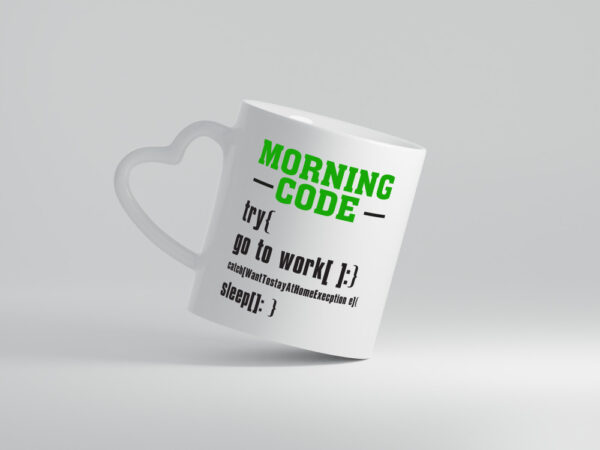 Morning Code | Informatiker Tasse | Programmierer Humor - Herzhenkel Tasse - Kaffeetasse / Geschenk / Familie