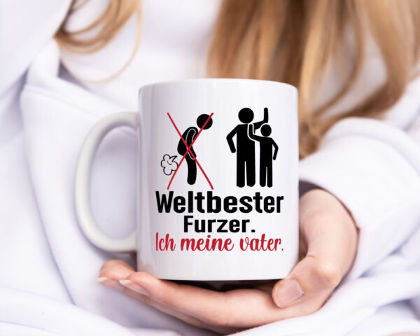 Weltbester Furzer | Bester Vater | Humor - Tasse Weiss - Kaffeetasse / Geschenk / Familie