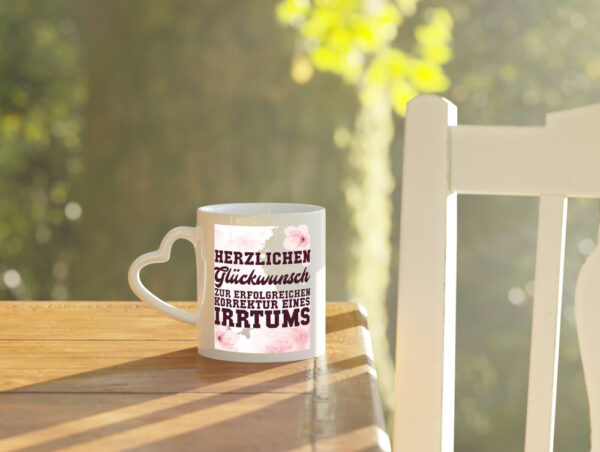 Scheidung Tasse | Herzlichen Glückwunsch | Humor - Herzhenkel Tasse - Kaffeetasse / Geschenk / Familie