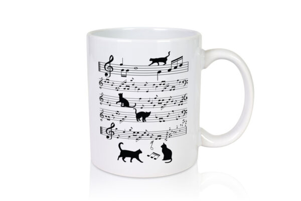 Musik Note mit Katzen | Musik | katze | Singen - Tasse Weiss - Kaffeetasse / Geschenk / Familie