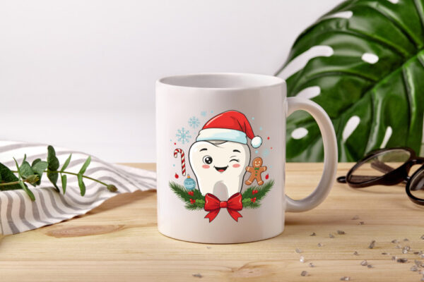 Weihnacht | Zahnarzt | Advent | Santa Zahn - Tasse Weiss - Kaffeetasse / Geschenk / Familie