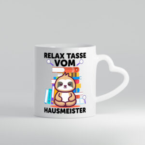 Relax Tasse: Hausmeister | Hauswart - Herzhenkel Tasse - Kaffeetasse / Geschenk / Familie