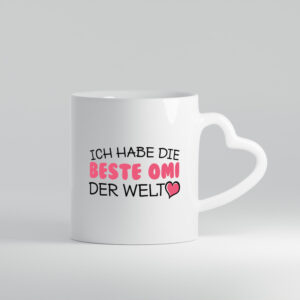 Beste Omi der Welt | Oma Tasse | Geburtstag | Muttertag - Herzhenkel Tasse - Kaffeetasse / Geschenk / Familie