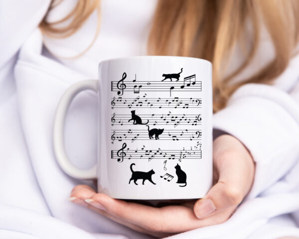 Musik Note mit Katzen | Musik | katze | Singen - Tasse Weiss - Kaffeetasse / Geschenk / Familie