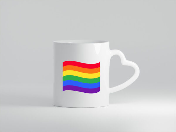 LGBTQ+ Tasse | bunter Regenbogen | bunte Flagge | LGBT - Herzhenkel Tasse - Kaffeetasse / Geschenk / Familie