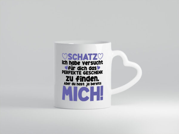 Schatz | Liebe | Valentinstag | Freund | Freundin | Herz - Herzhenkel Tasse - Kaffeetasse / Geschenk / Familie