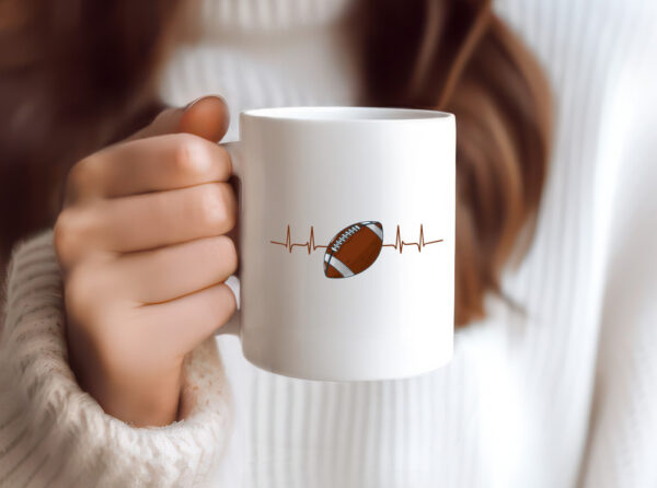 American Football Herzschlag | Footballer | Superbowl - Tasse Weiss - Kaffeetasse / Geschenk / Familie