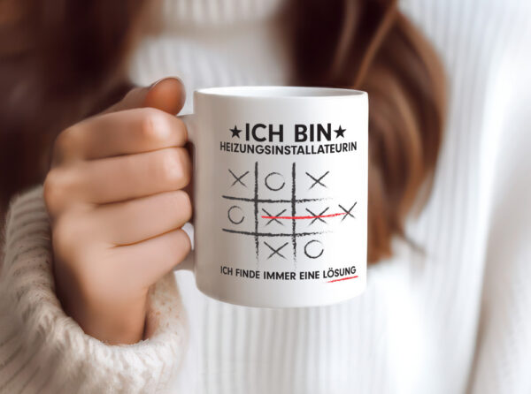 Löse Probleme: Heizungsinstallateurin | Heizung - Tasse Weiss - Kaffeetasse / Geschenk / Familie