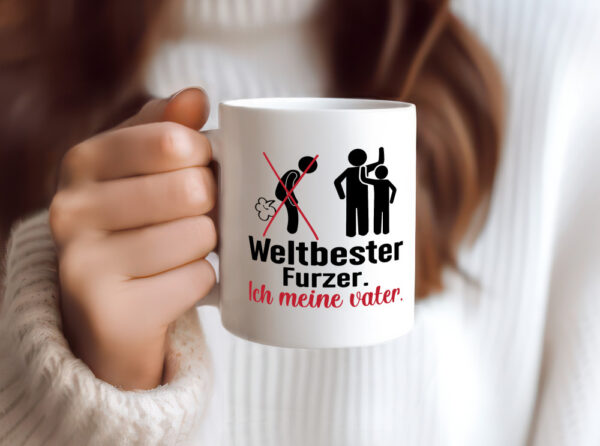 Weltbester Furzer | Bester Vater | Humor - Tasse Weiss - Kaffeetasse / Geschenk / Familie