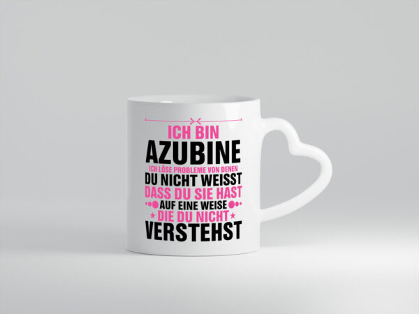 Löse Probleme: Azubine | Ausbildung | Lehre | Lehrling - Herzhenkel Tasse - Kaffeetasse / Geschenk / Familie