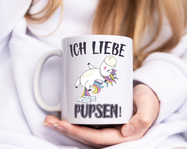 Ich liebe Pupsen - Tasse Weiss - Kaffeetasse / Geschenk / Familie