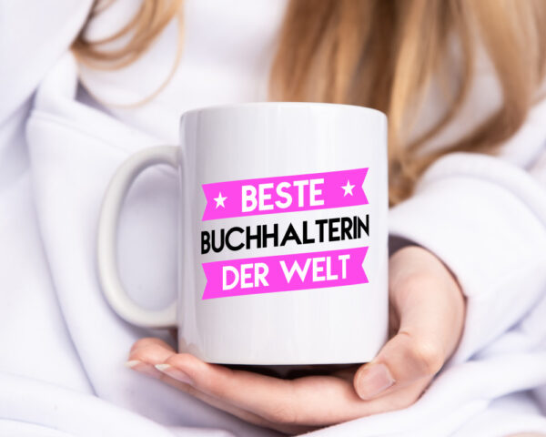 Beste Buchhalterin | Buchhaltung Humor - Tasse Weiss - Kaffeetasse / Geschenk / Familie
