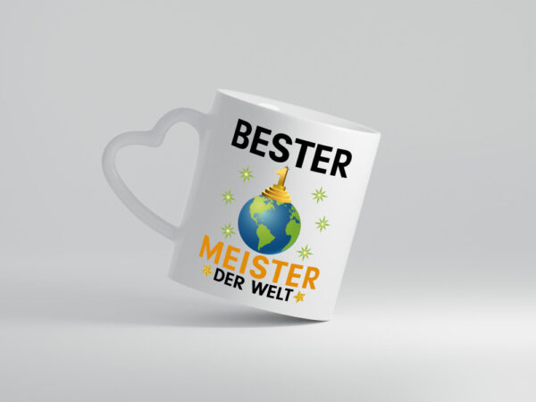 Welt Bester Meister | Meisterbrief - Herzhenkel Tasse - Kaffeetasse / Geschenk / Familie