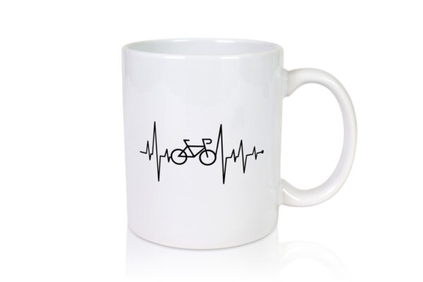 Fahrrad Herzschlag | Motiv Radfahrer | Rad Sport - Tasse Weiss - Kaffeetasse / Geschenk / Familie