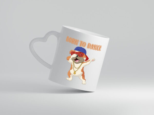 Born to dance | Mops Tasse | Tänzer | lustiger Hund - Herzhenkel Tasse - Kaffeetasse / Geschenk / Familie