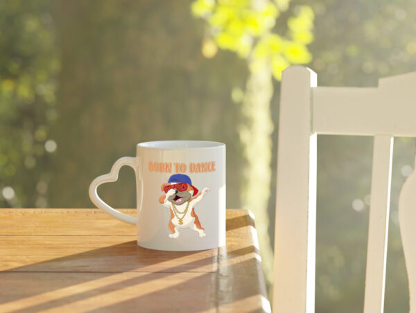 Born to dance | Mops Tasse | Tänzer | lustiger Hund - Herzhenkel Tasse - Kaffeetasse / Geschenk / Familie