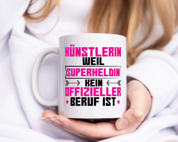 Superheldin Künstlerin| Spruch lustig | Kunst - Tasse Weiss - Kaffeetasse / Geschenk / Familie