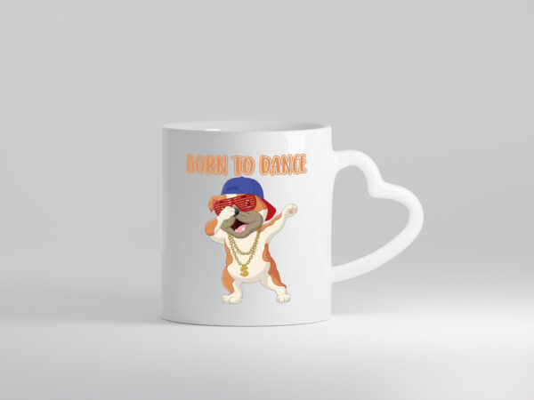 Born to dance | Mops Tasse | Tänzer | lustiger Hund - Herzhenkel Tasse - Kaffeetasse / Geschenk / Familie
