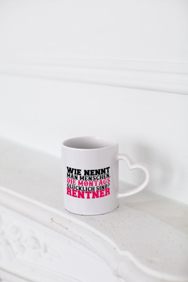 Glücklicher Rentner - Herzhenkel Tasse - Kaffeetasse / Geschenk / Familie