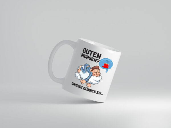 Ganz dünnes Eis | Morgenmuffel Tasse | Kaffeetrinker - Tasse Weiss - Kaffeetasse / Geschenk / Familie