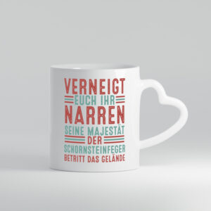 Verneigt euch: Schornsteinfeger | Kaminkehrer - Herzhenkel Tasse - Kaffeetasse / Geschenk / Familie